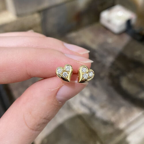 Diamant hjerte ørestikkere (mellem)
