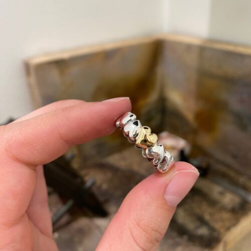 Hjerte ring med 14 kt. guld (smal)
