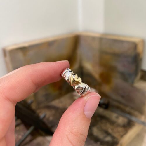 Hjerte ring m. 14 kt. guld og brillant (smal)