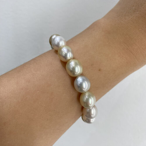Armbånd med South Sea perler (hvid/gul)