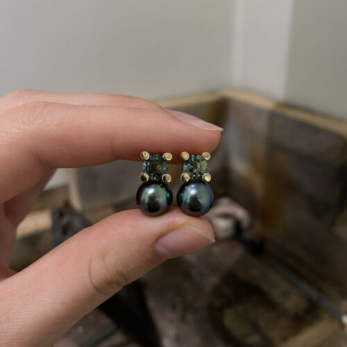 Perle ørestikkere (Tahiti)