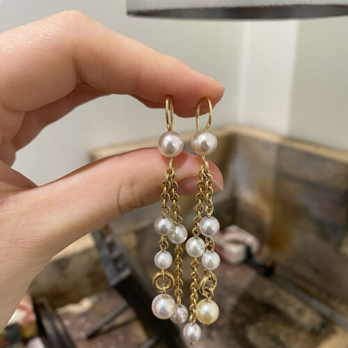 Perle ørepynt (Akoya)