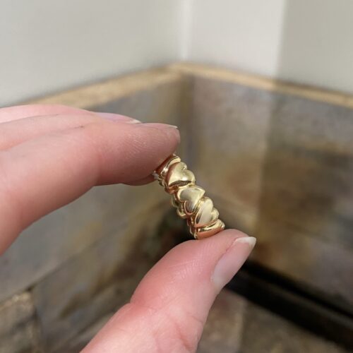 Hjerte ring i guld (smal)