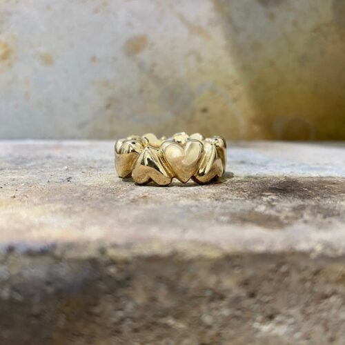 Hjertering i guld (bred)